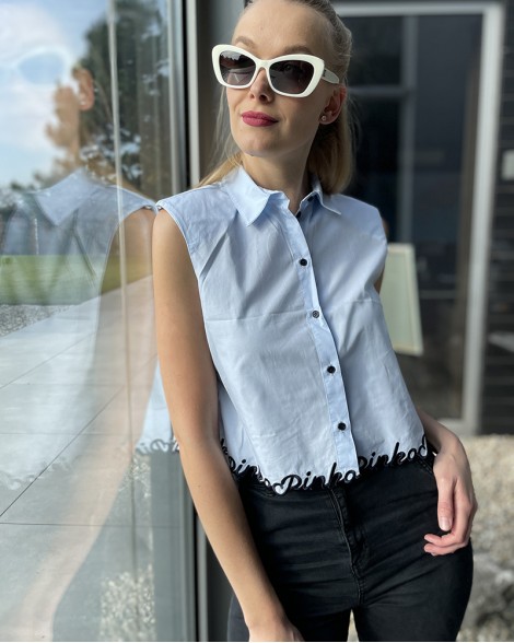 Košile dámská Pinko bledě modrá kratší 